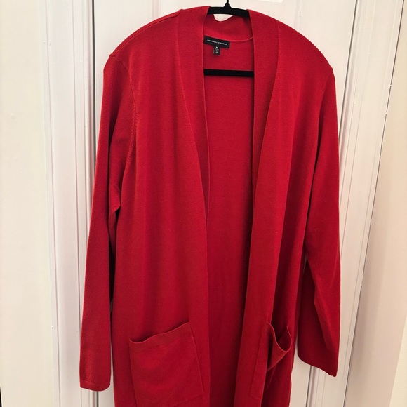 Universal Standard Long Oversized Red Rust Open Front Cardigan size M - Picture 4 of 11